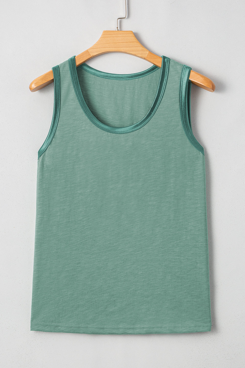 Metallic Shine Trim Scoop Neck Tank Top