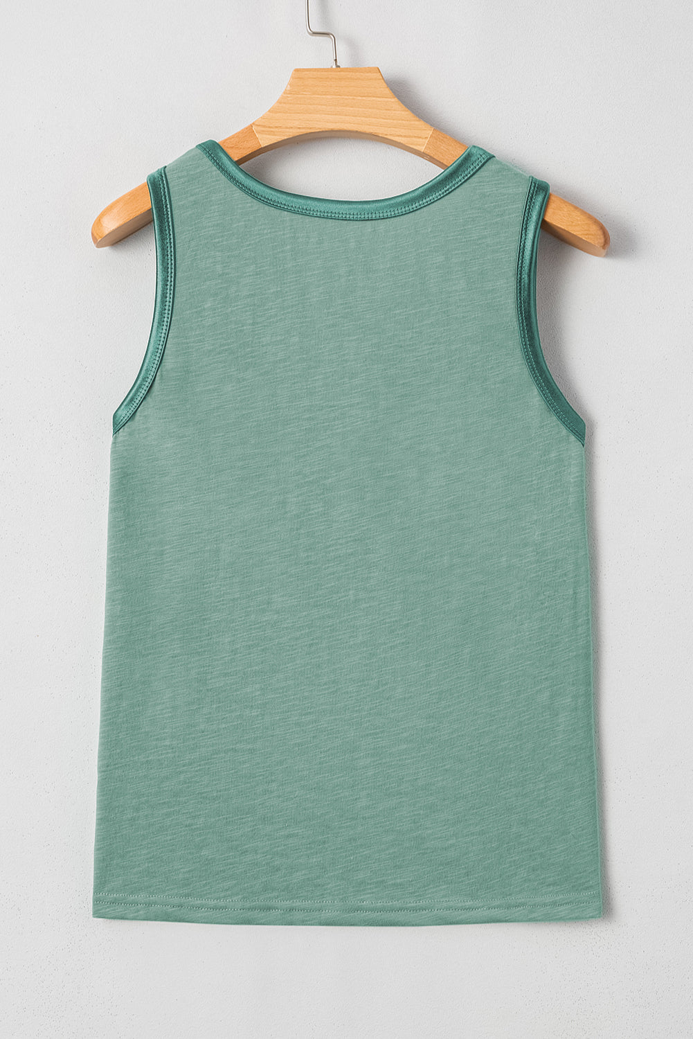 Metallic Shine Trim Scoop Neck Tank Top