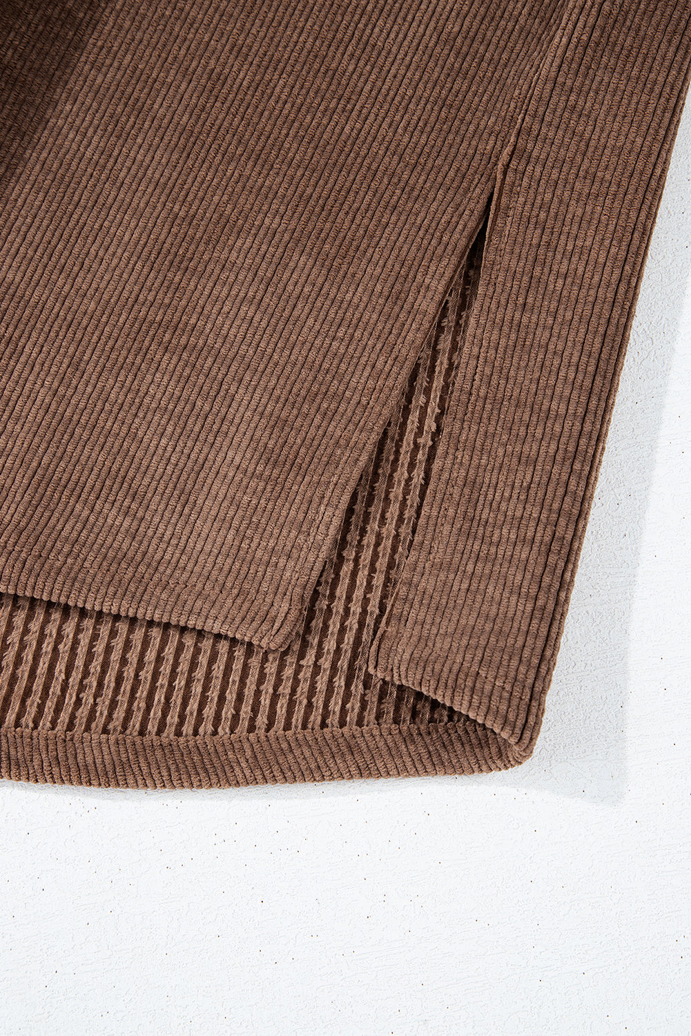 Corduroy Textured Double Chest Pocket Button Up Shacket