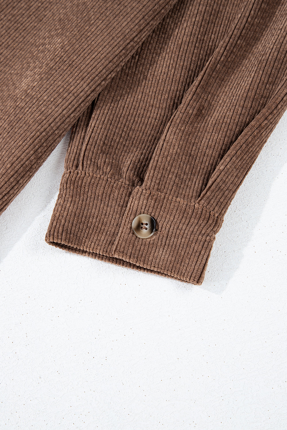 Corduroy Textured Double Chest Pocket Button Up Shacket