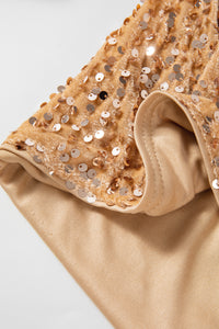 Gold Sequined Open Front Cropped Jacket
