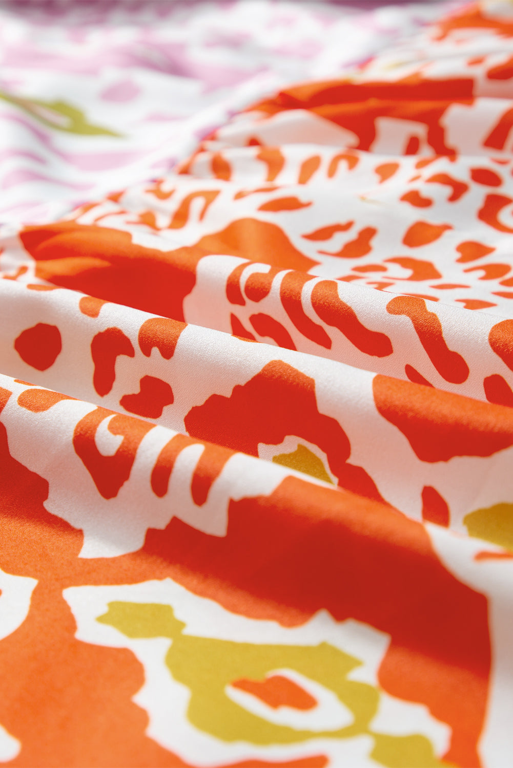 Orange Pink Yellow Floral Tiered Color-block Maxi Sun Dress
