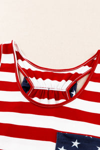 Patriotic Stars and Stripes Bowtie Racerback Tank