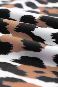 Black Lace Neckline Leopard Print Halter Tank