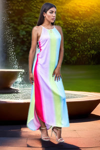 Long Pastel Striped Dress