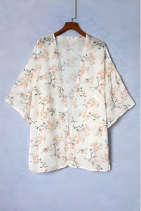 Peach Floral Kimono