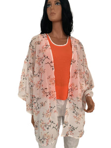 Peach Floral Kimono