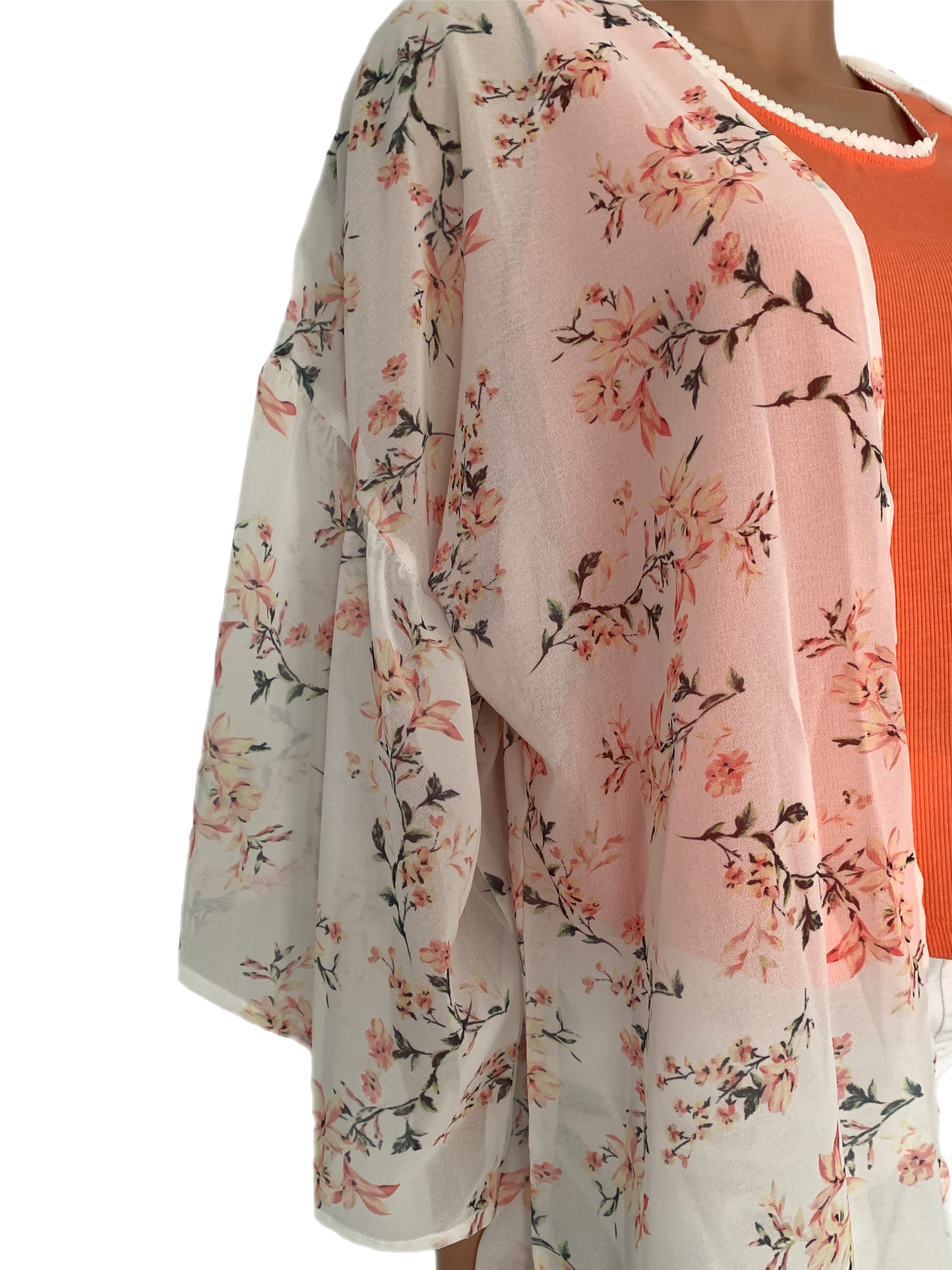 Peach Floral Kimono