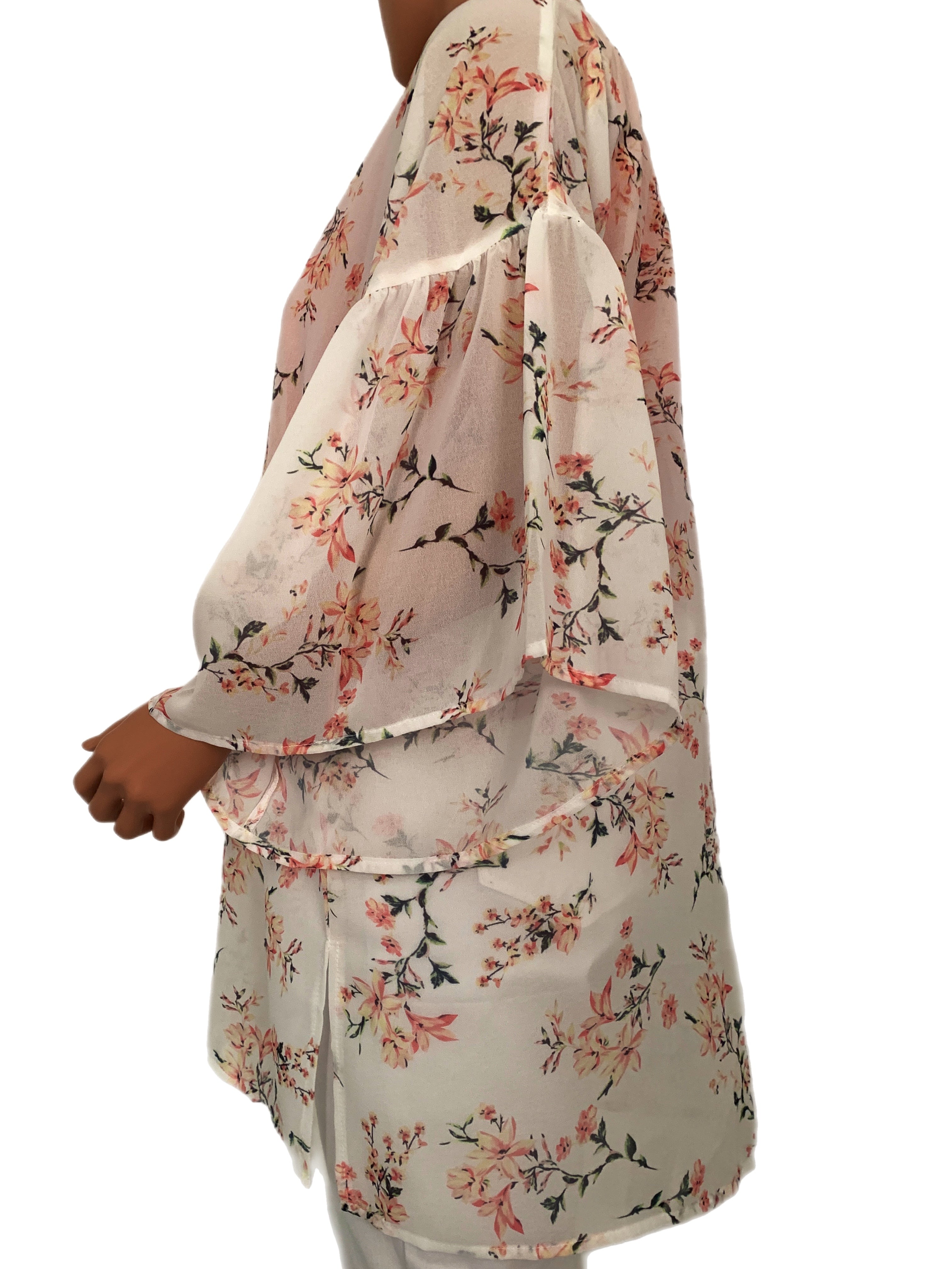 Peach Floral Kimono