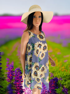 Purple Sunflower Silky Sun Dress