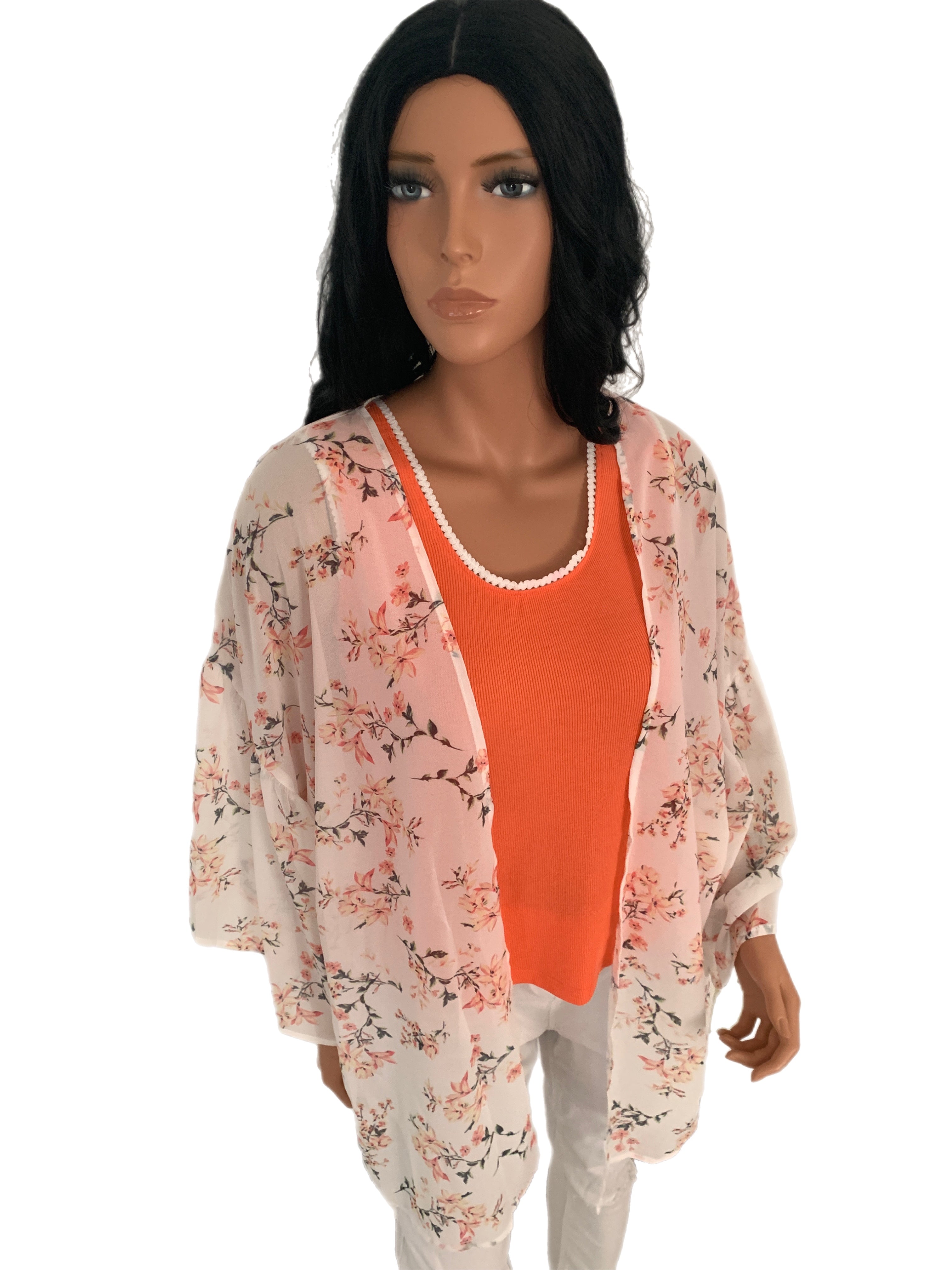 Peach Floral Kimono