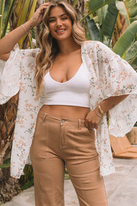 Peach Floral Kimono