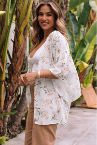 Peach Floral Kimono