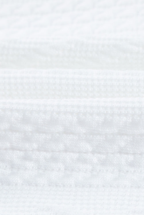 White Textured Knit Peplum Sweater Tank