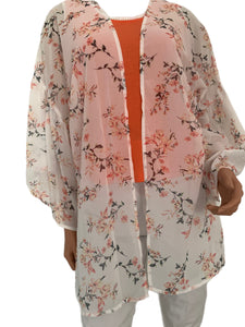 Peach Floral Kimono