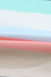 Coral Blue Striped Sequin Pocket Sleeveless Top
