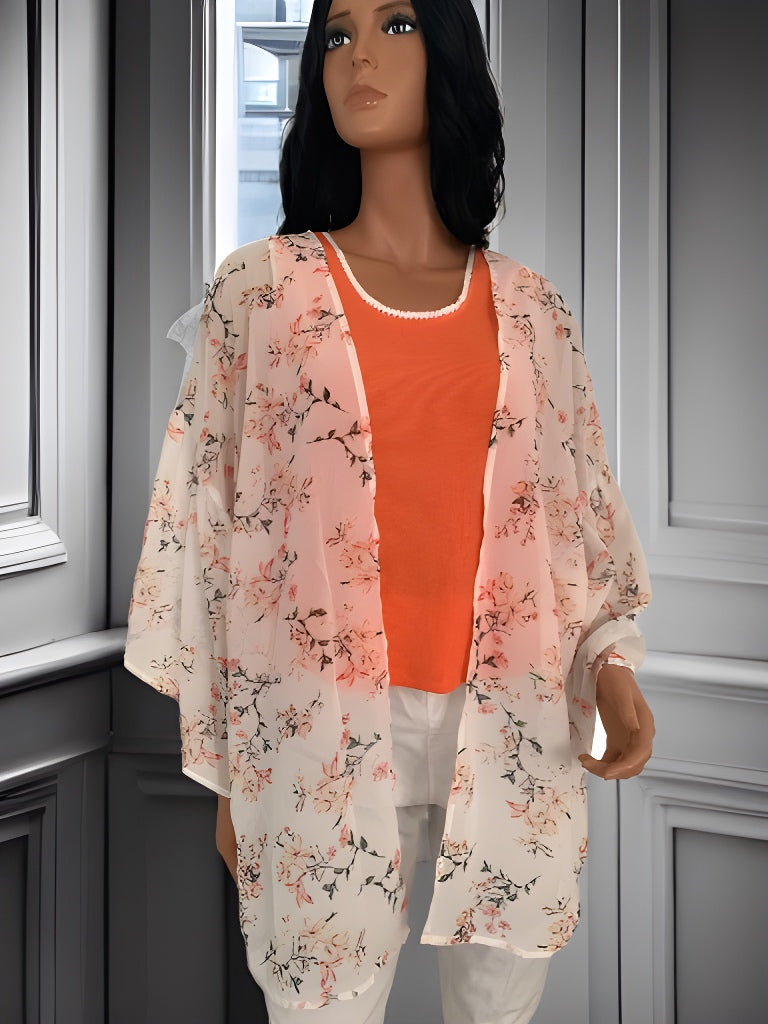 Peach Floral Kimono
