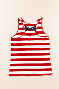 Patriotic Stars and Stripes Bowtie Racerback Tank