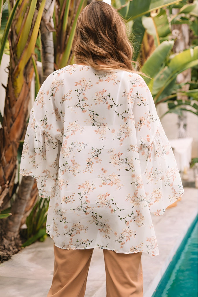 Peach Floral Kimono