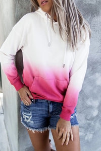 White and Pink Gradient Hoodie