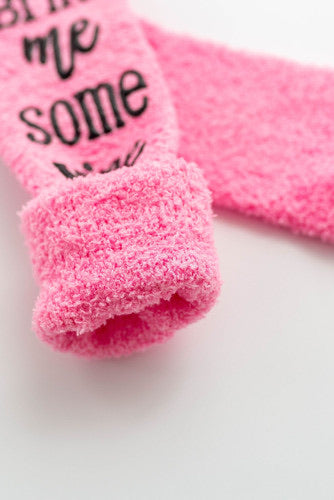 Pink Bring Me Wine Cotton Socks  Pink poly cotton socks, to give as a gift or keep for yourself!  Comes in a cute cupcake looking package. 