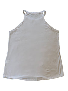 White Pink Flamingo Flock Halter Tank