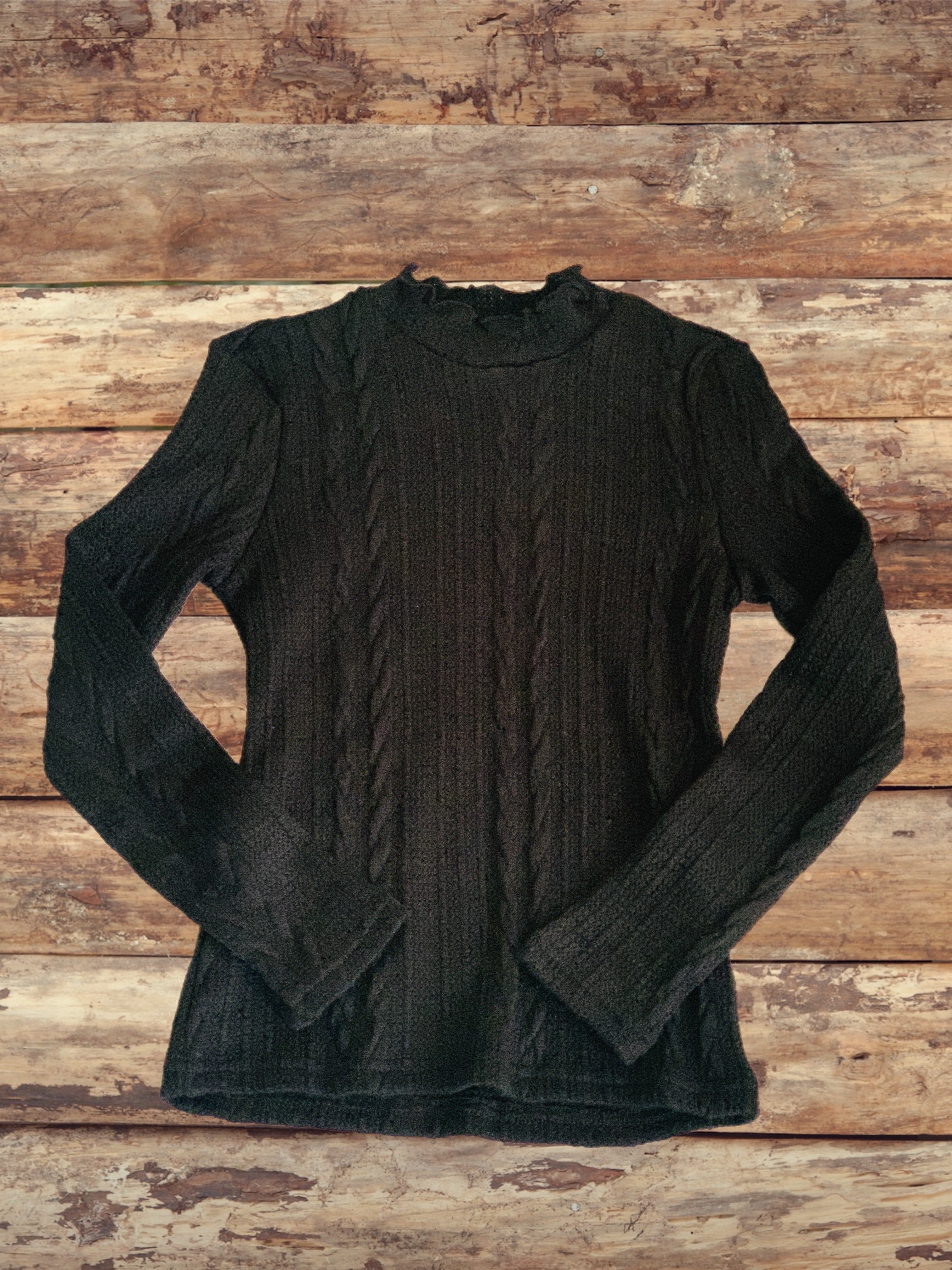 Girls Black Cable Knit Sweater