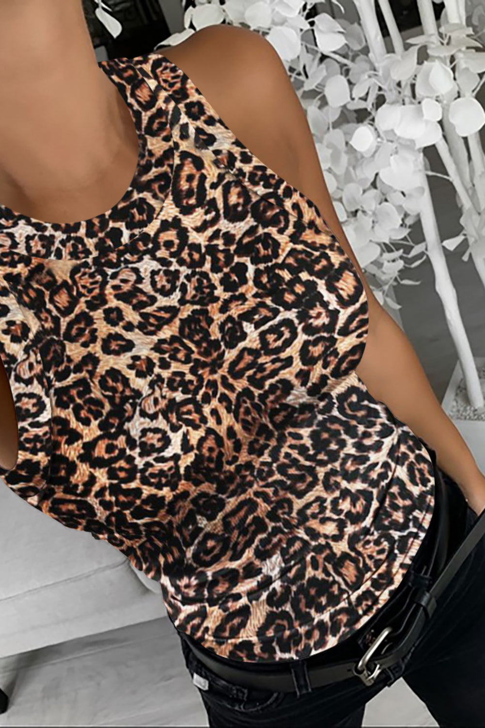 Trendy Leopard Print Silky Tank
