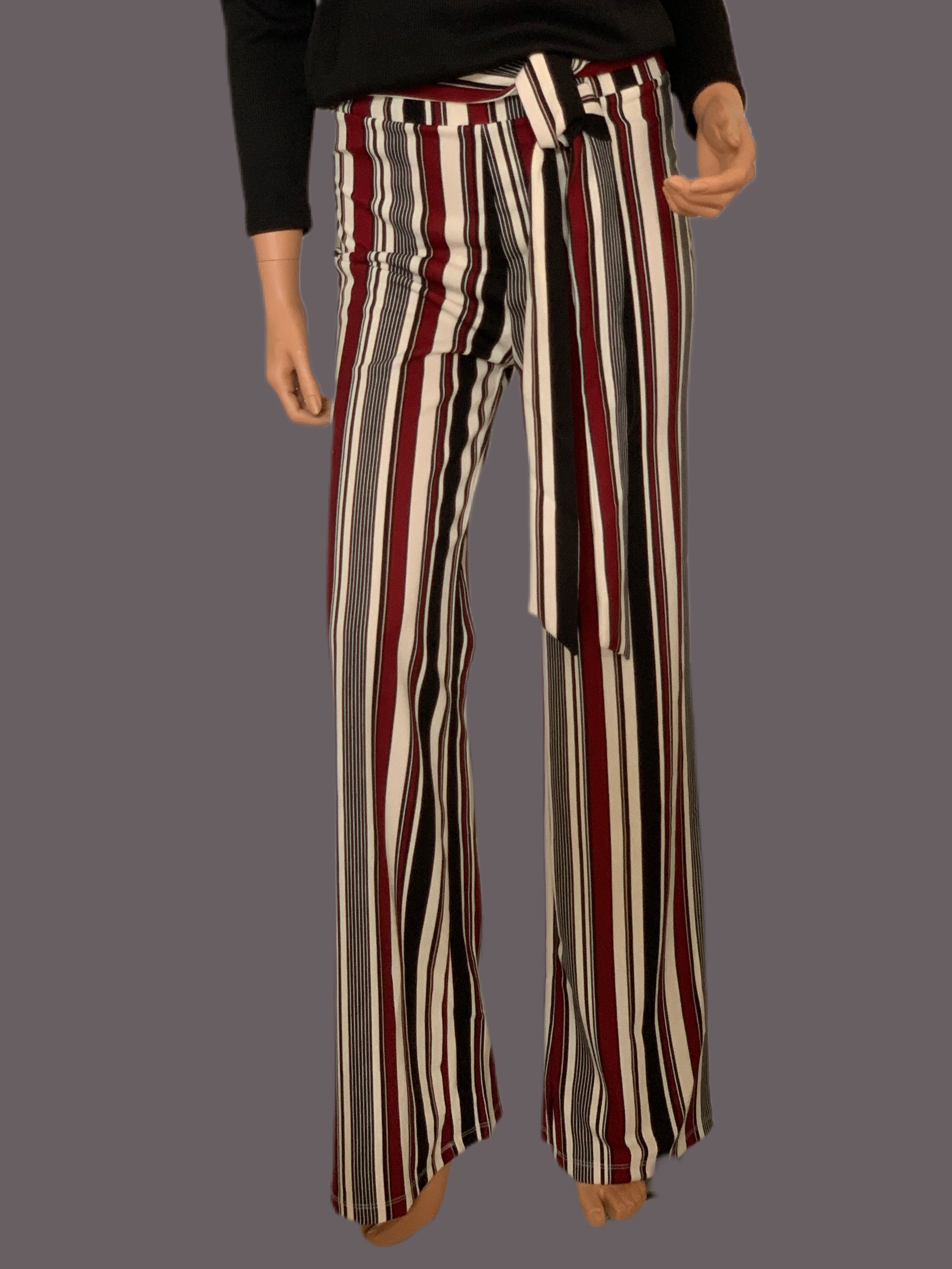 Burgundy striped deals pants