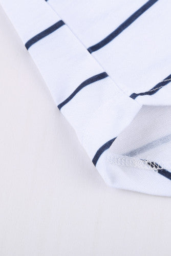 White Black Striped Camo Pocket Tee
