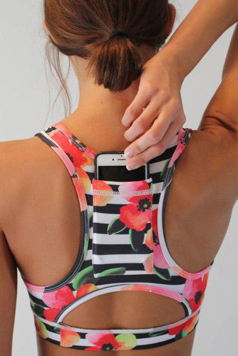 Floral Pocket Sports Bra