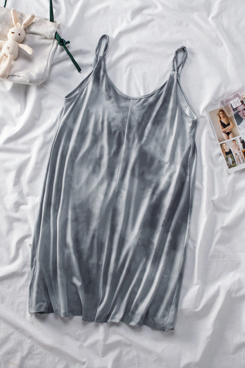 Gray Gradient Strappy Mini Dress