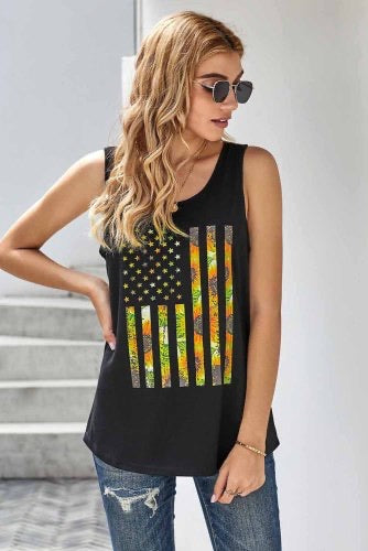 Black Sunflower Flag Tank
