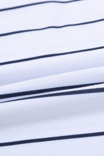 White Black Striped Camo Pocket Tee
