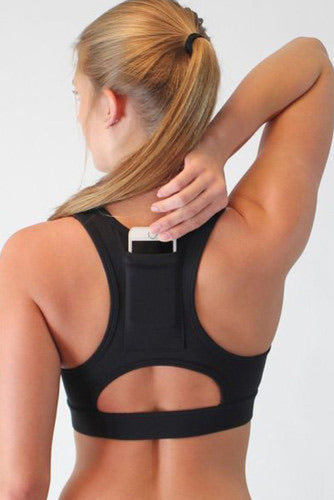 Black Pocket Sport Bra