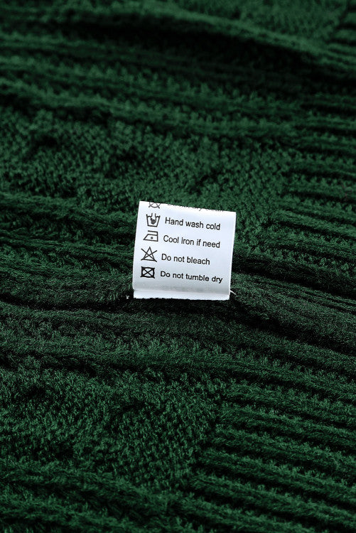 Dark Pine Cable Knit Open Front Cardigan Sweater