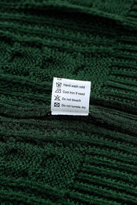 Dark Pine Cable Knit Open Front Cardigan Sweater