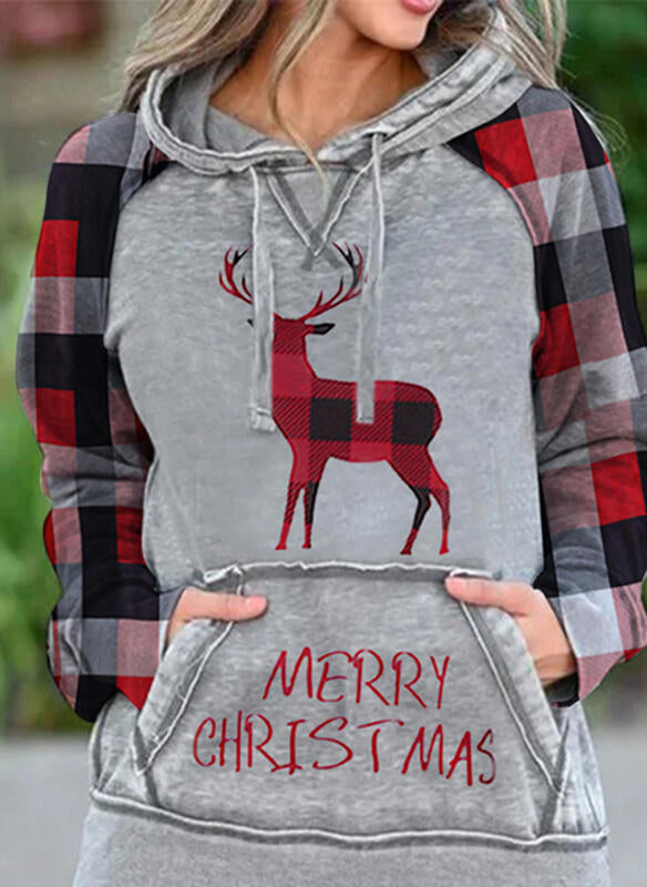 Buffalo Plaid Buck Christmas Hoodie