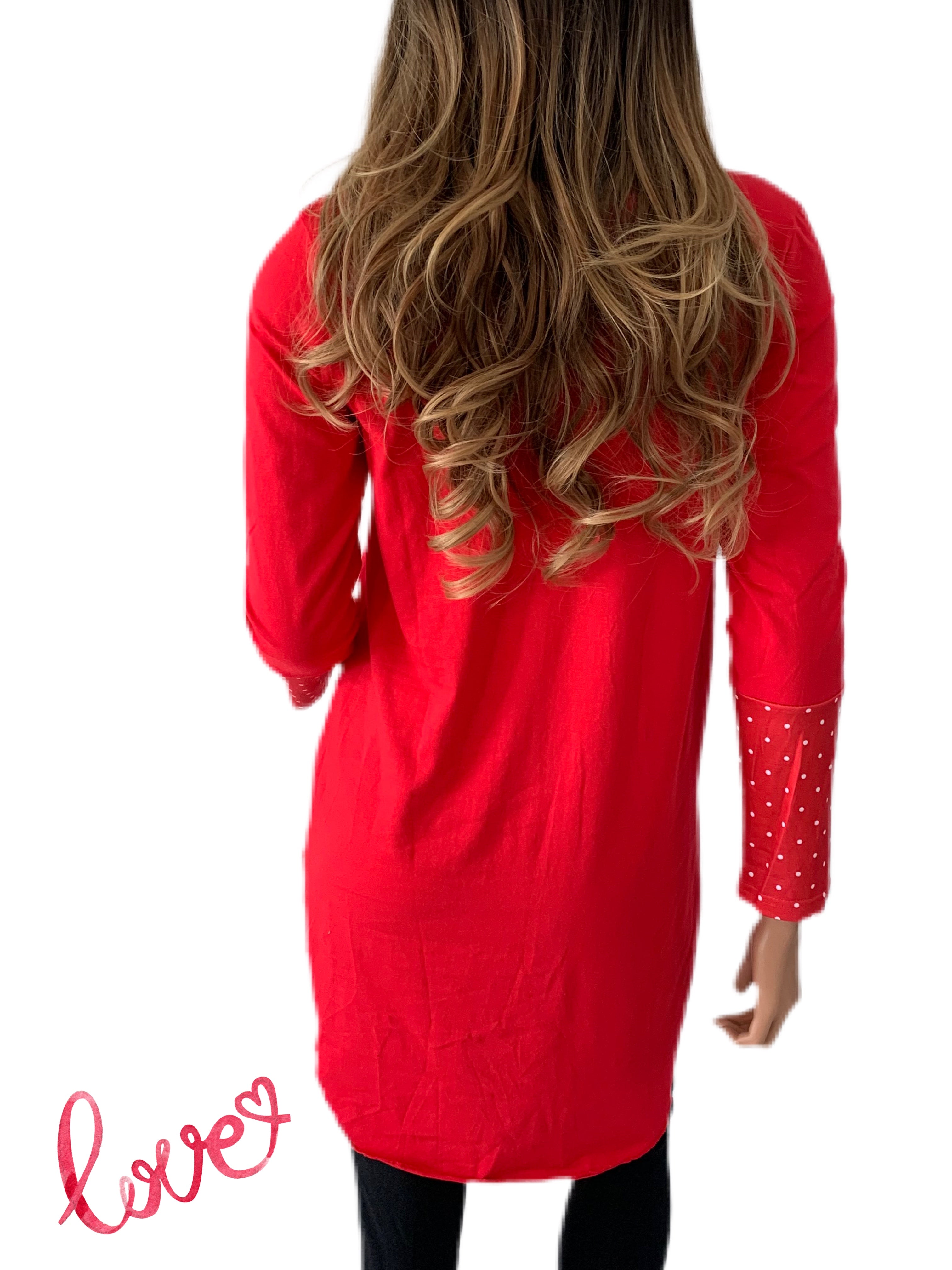 Red Polka Dot Accented Tunic