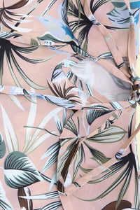 Mauve Floral Strappy Ruffled Sleeve Off Shoulder Blouse