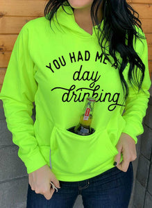 Lime Day Drinking Hooded Sweatshirt