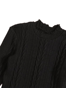 Girls Black Cable Knit Sweater