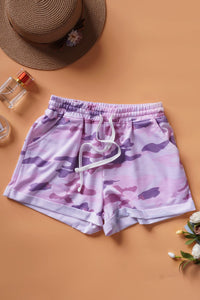 Pink Camo Cotton Shorts