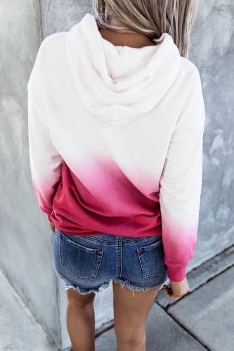 White and Pink Gradient Hoodie