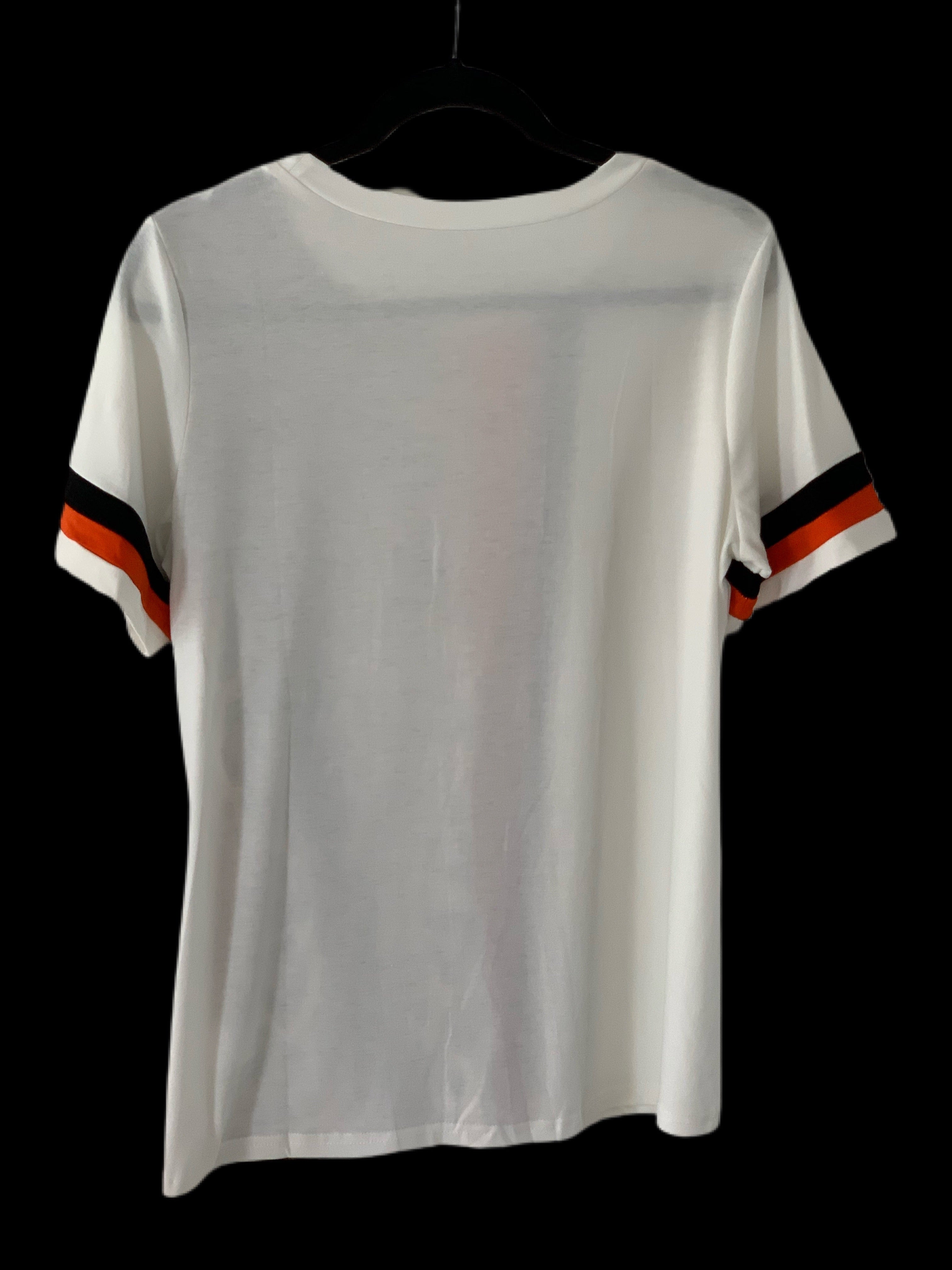 Leopard Print Orange Colorblock Tee