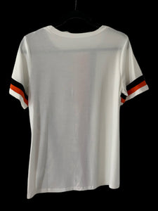 Leopard Print Orange Colorblock Tee