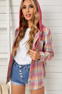 Dark Salmon Multi Colored Plaid Button Up Cotton Shirt