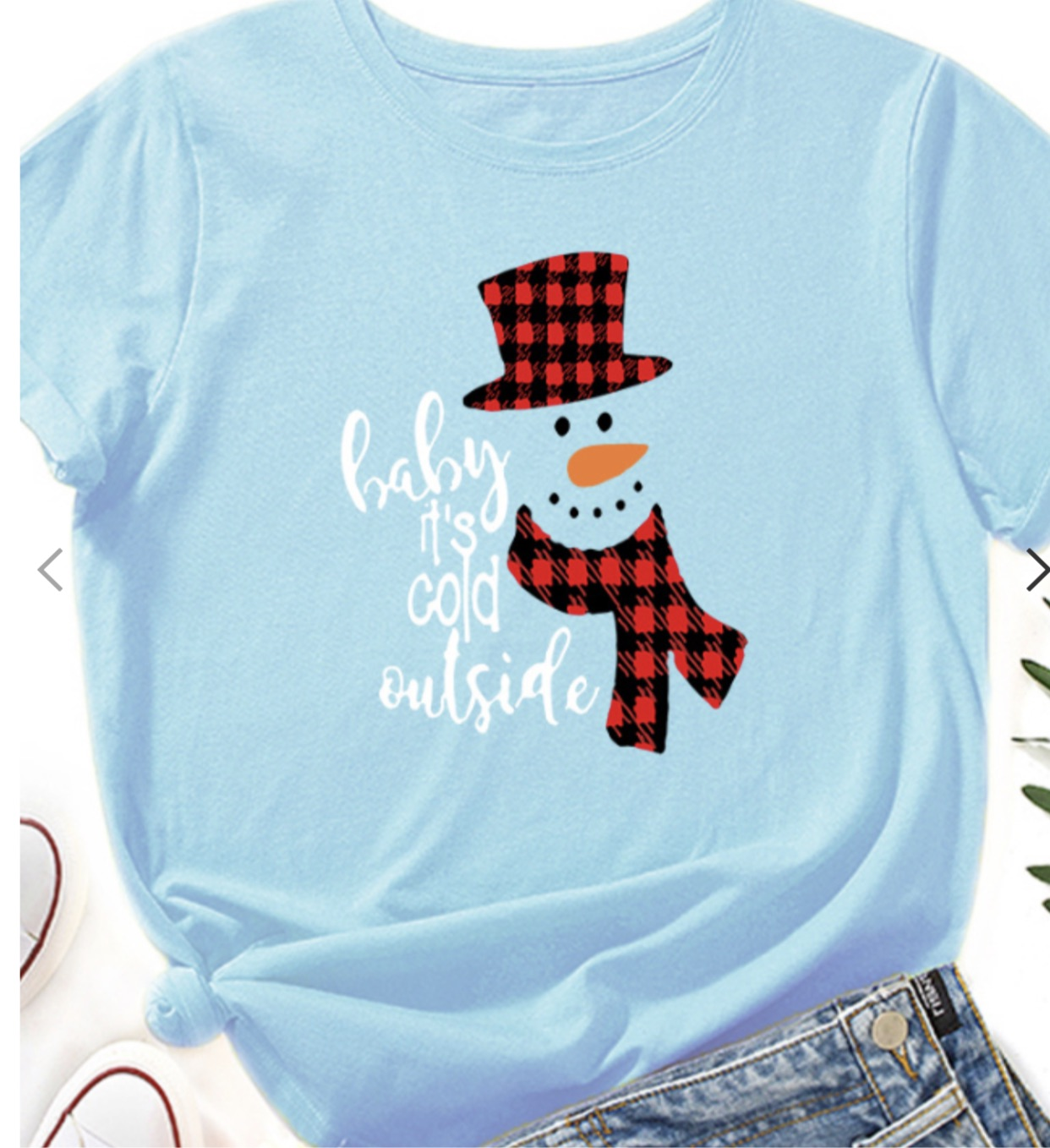 Frosty Blue Baby It’s Cold Outside Snowman Tee
