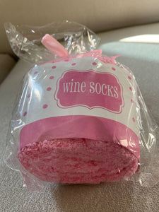 Pink Bring Me Wine Cotton Socks  Pink poly cotton socks, to give as a gift or keep for yourself!  Comes in a cute cupcake looking package. 