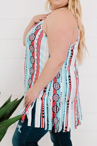 Aztec Fringed Curvy Size Tank